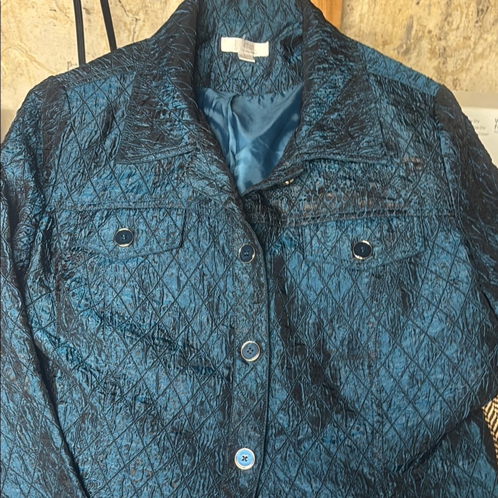 Women's Blue Quilted Jacket‎ VINTAGE